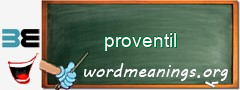 WordMeaning blackboard for proventil